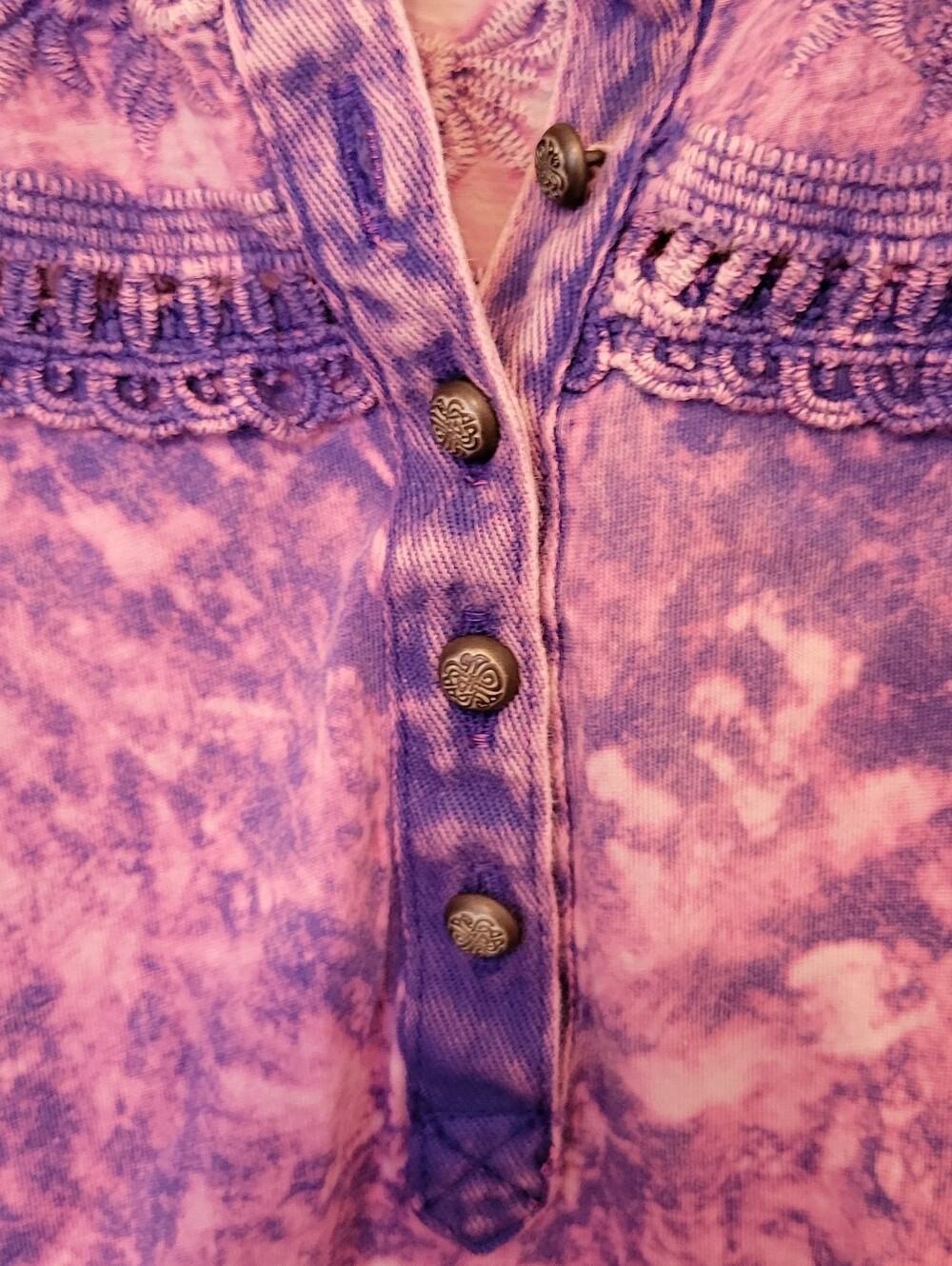 Aratta Silent Journey Medium Purple Tie Dye Embroidered Tunic Dress Top NWT Boho - Picture 6 of 12